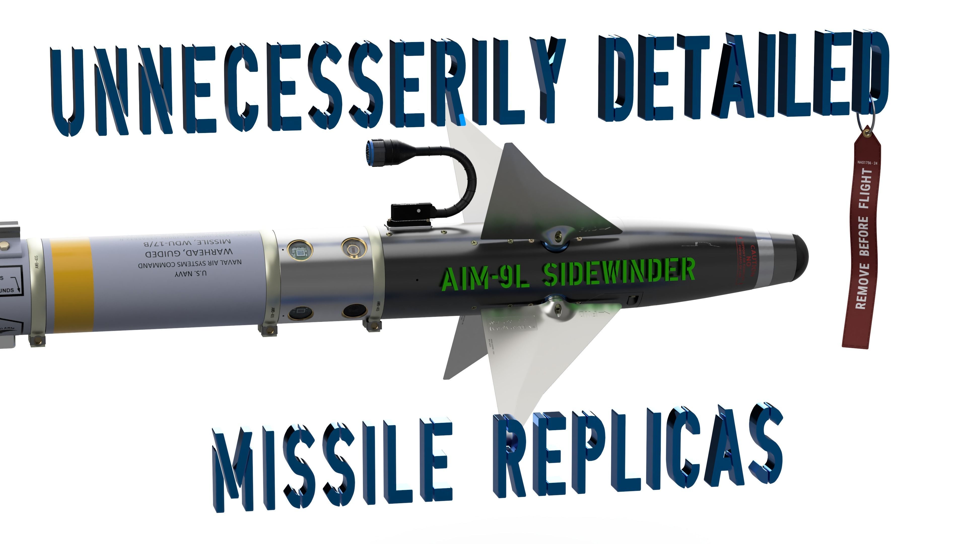 AIM-9L Sidewinder  - Extreme Detail- 3D Print Ready 3D print model_36
