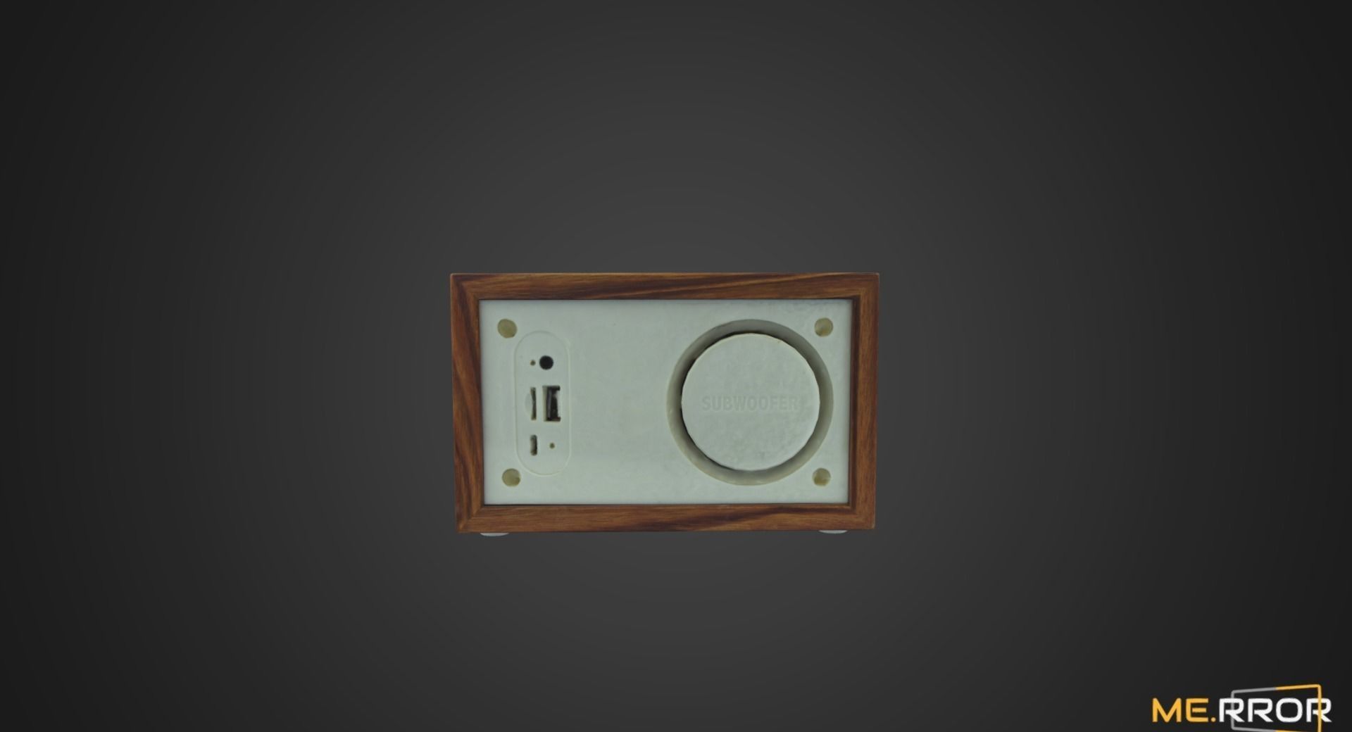 Game Ready Wooden Speaker 3D model_2