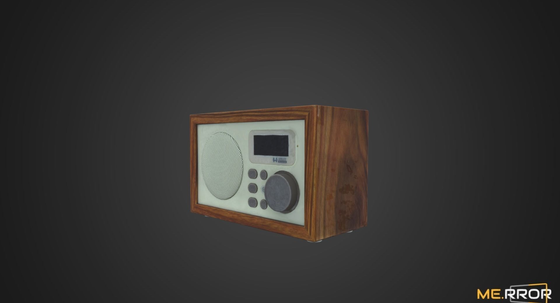 Game Ready Wooden Speaker 3D model_1