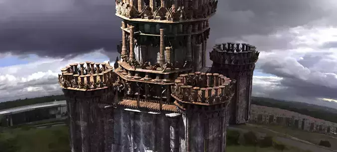 Grand Celtic Bridge Towers Kitbash Tall 