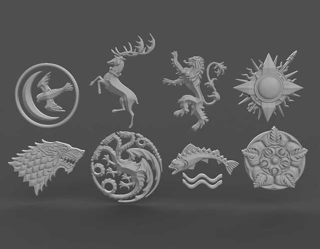logo the Game of Thrones 3d model for 3d printing 3D print model 3D print model
