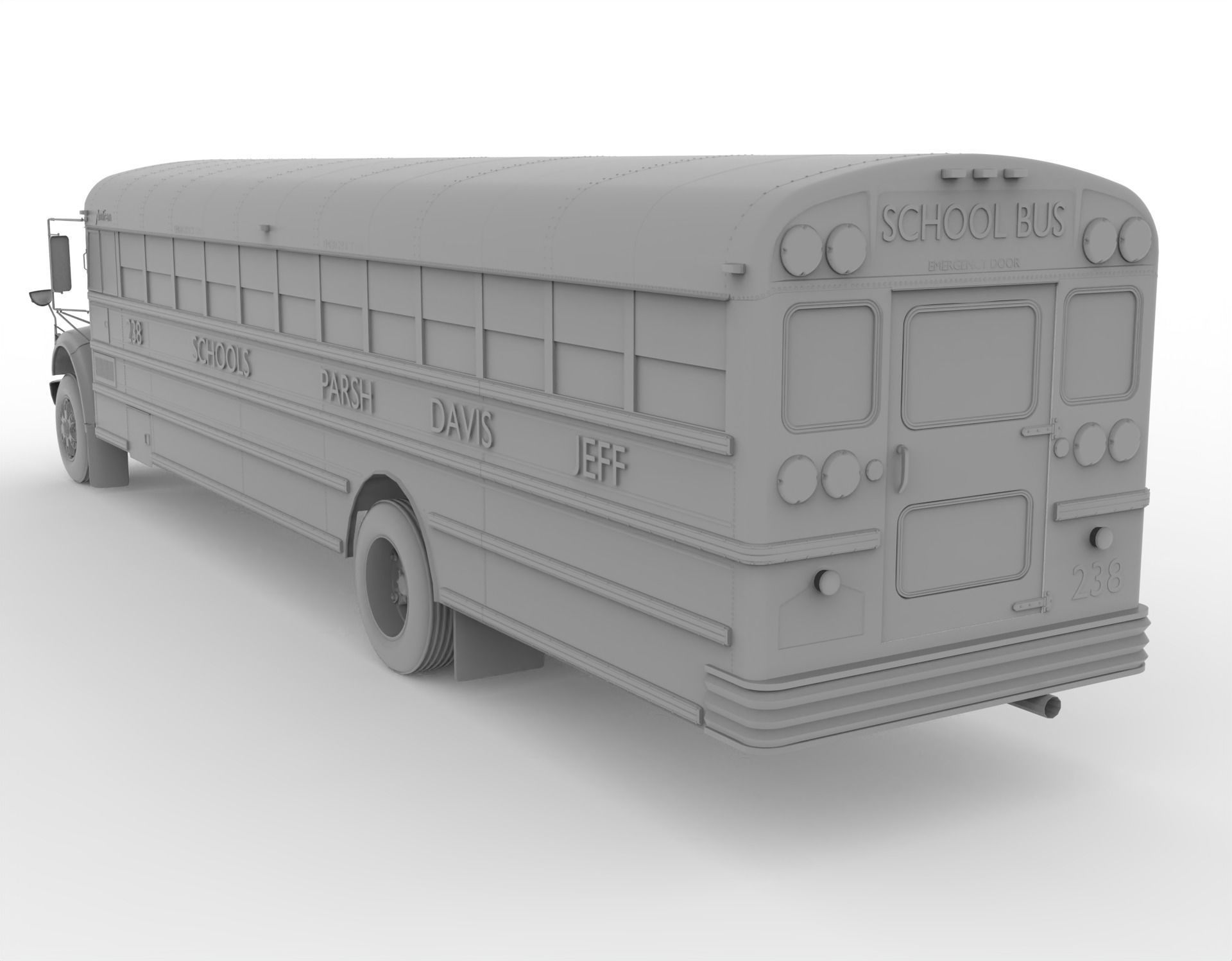 Ward Amtran School Bus 3D model_11
