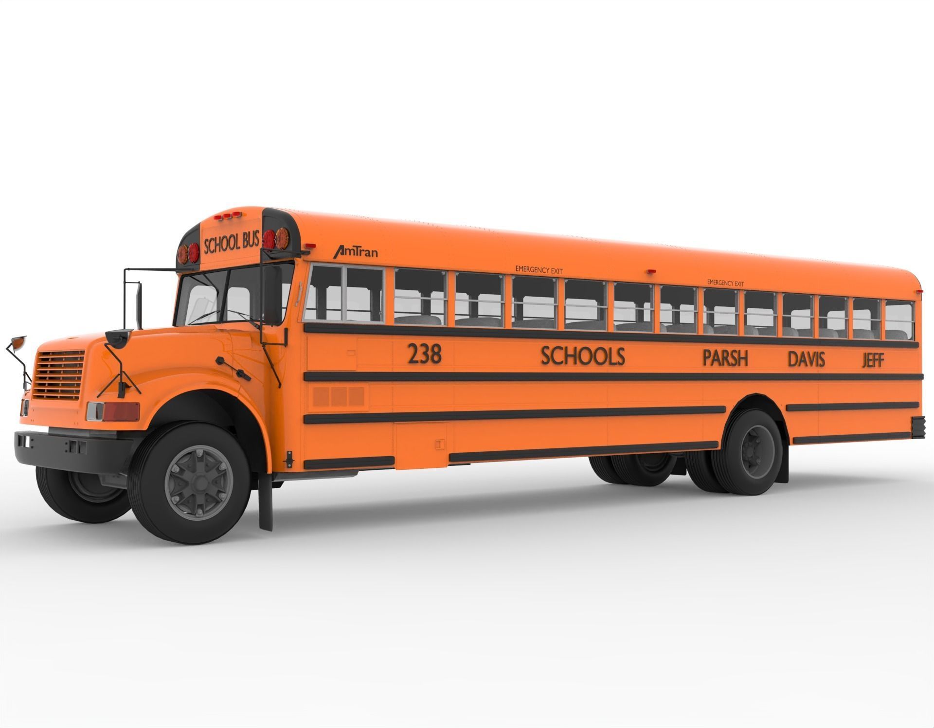 Ward Amtran School Bus 3D model_6