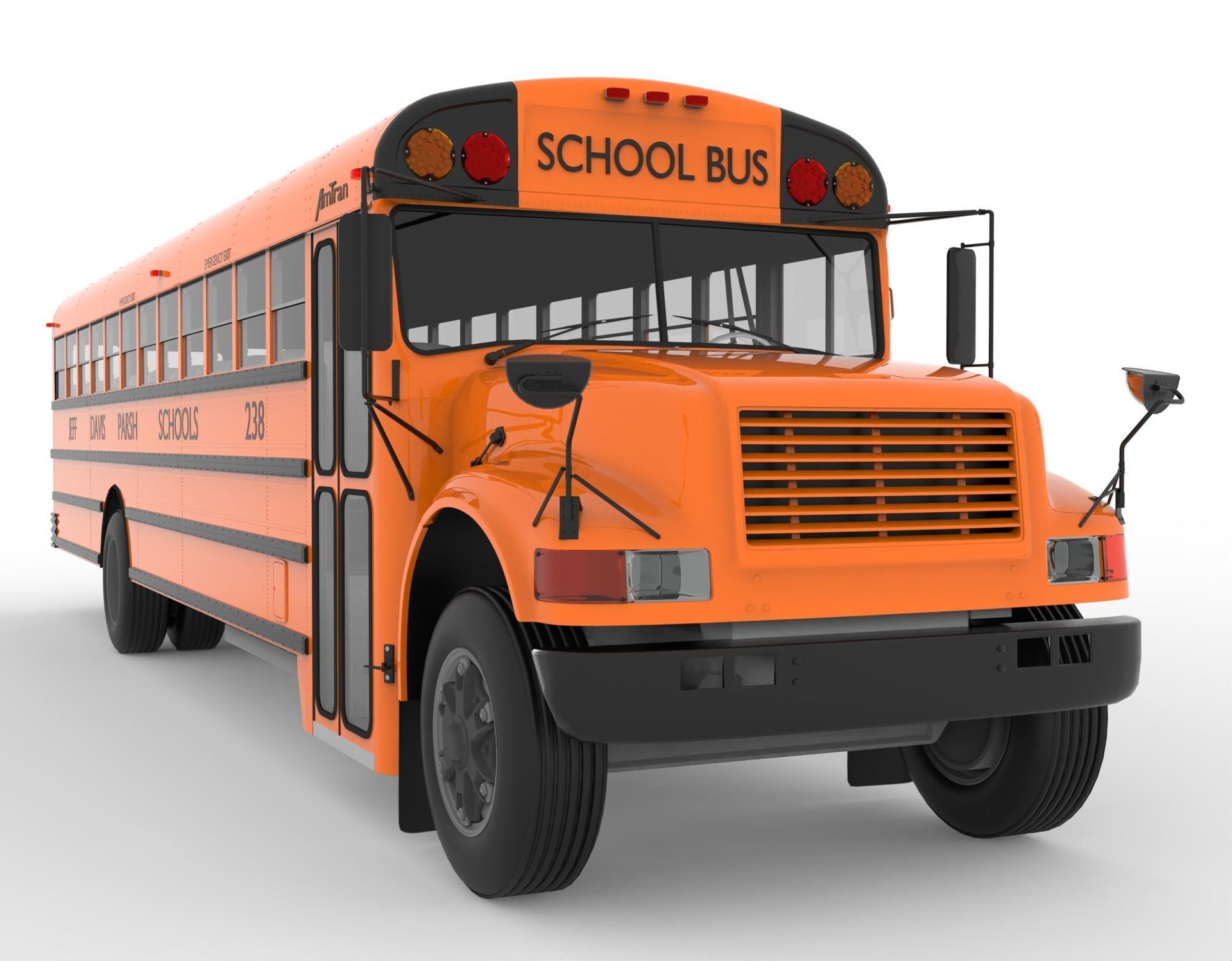 Ward Amtran School Bus 3D model_1