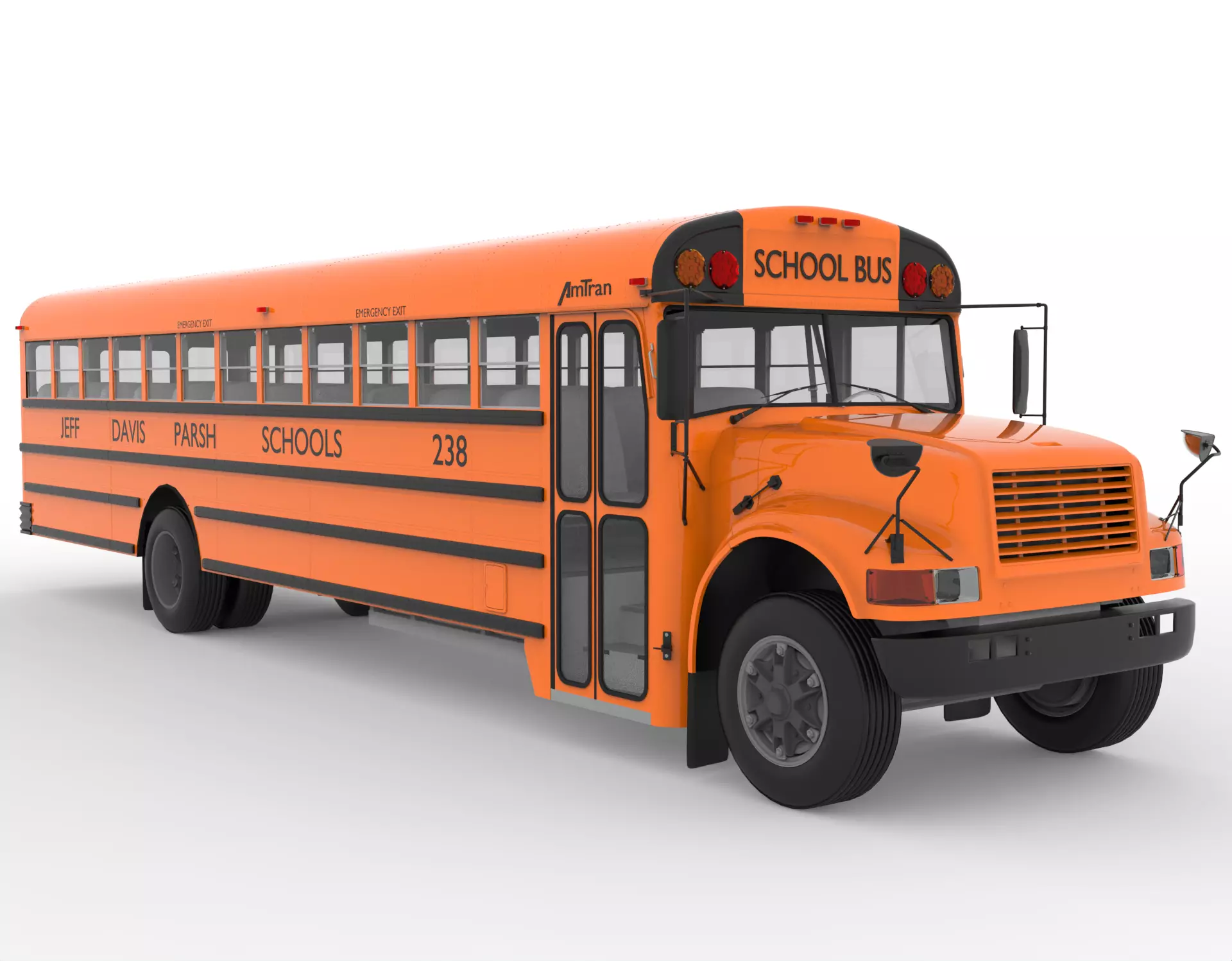 Ward Amtran School Bus 3D model_0