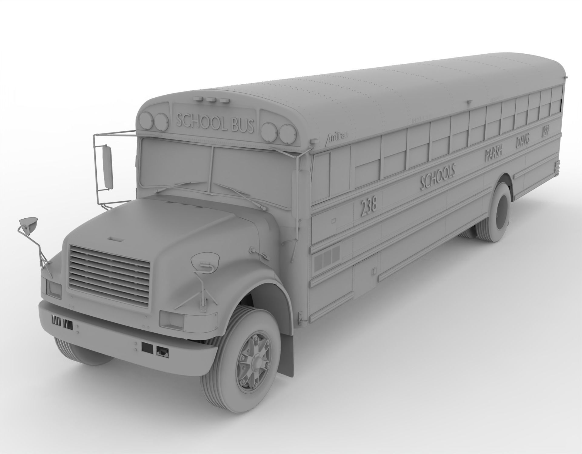 Ward Amtran School Bus 3D model_10