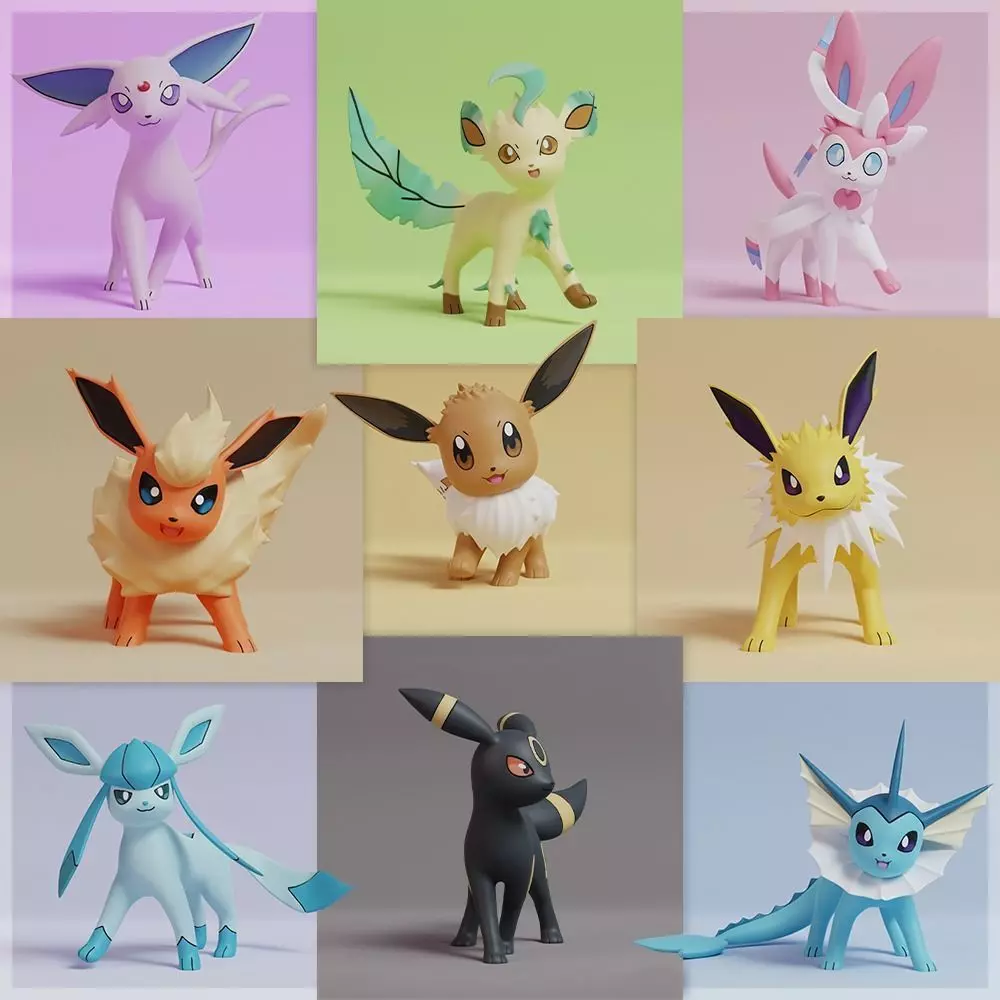 Pokemon - All Eeveelutions New Version 3D print model_0