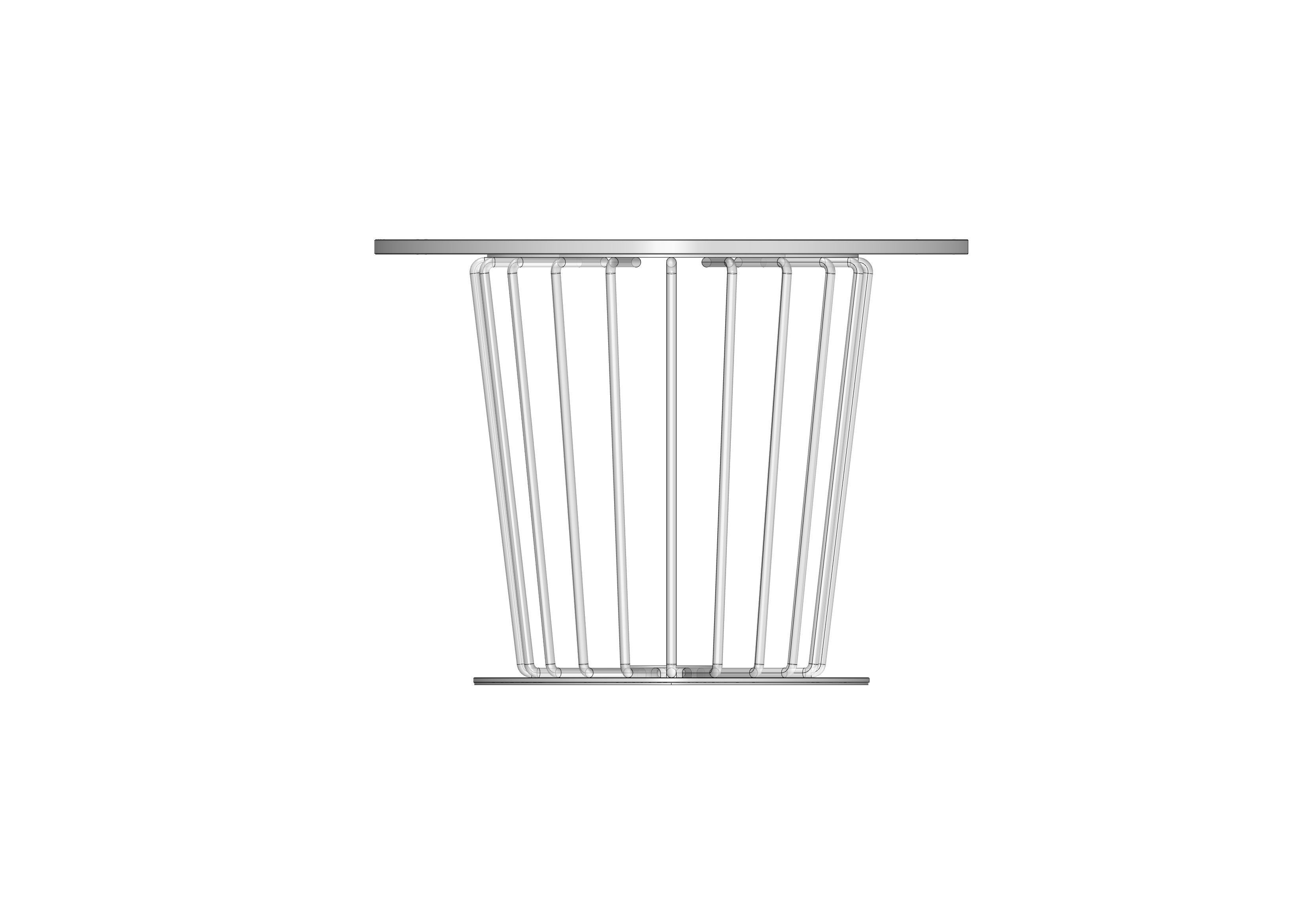 CafeTable oval table with metal base 3D model_6