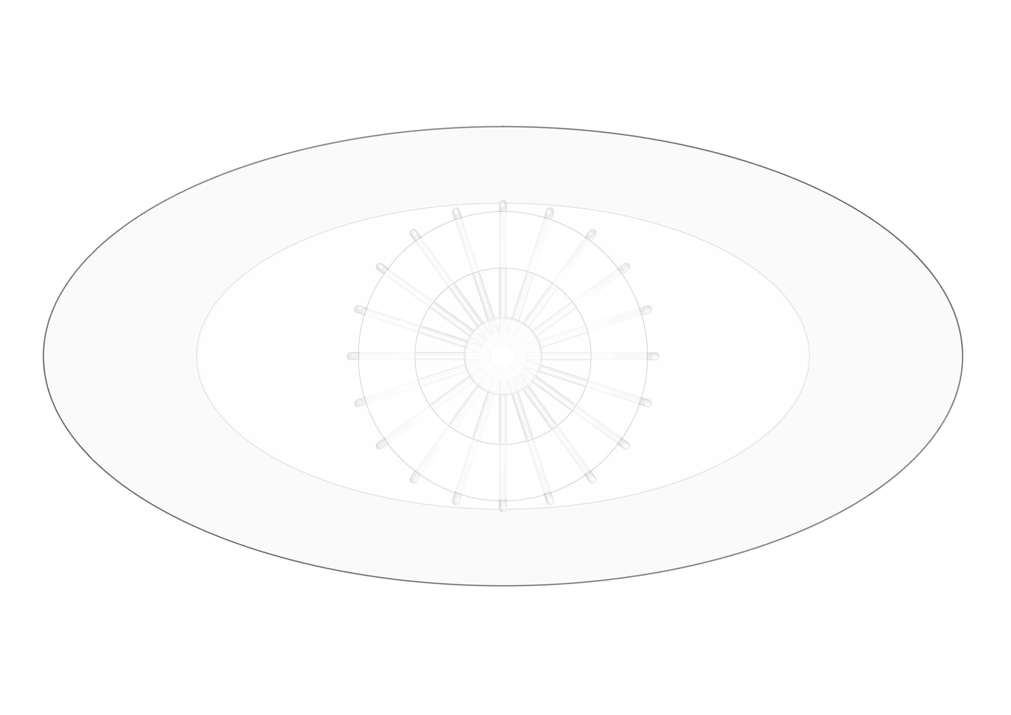 CafeTable oval table with metal base 3D model_7