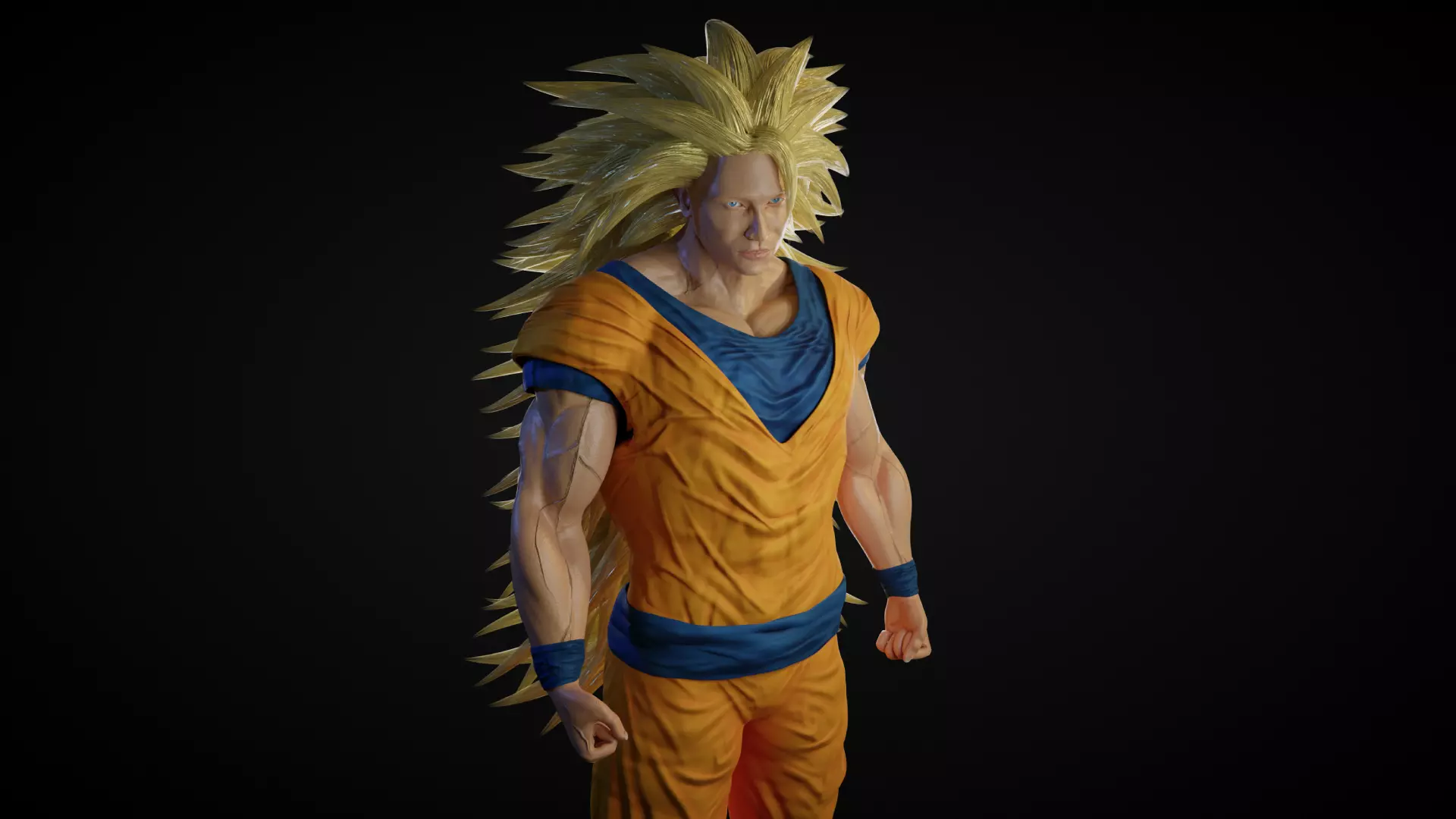 Goku Super Saiyan 3 Low-poly 3D model