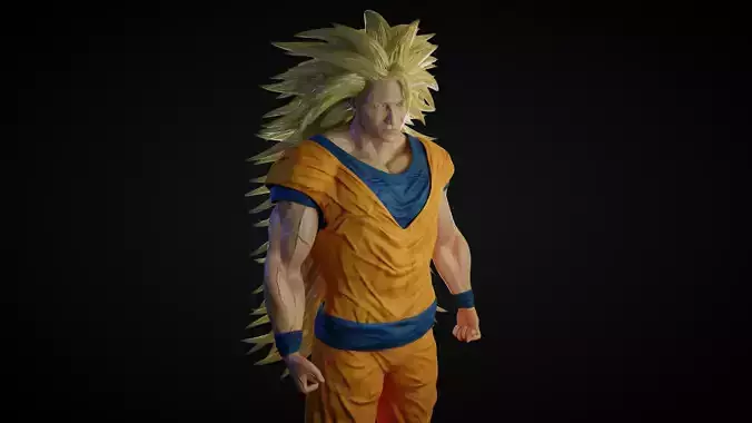 Goku Super Saiyan 3 Low-poly 3D model