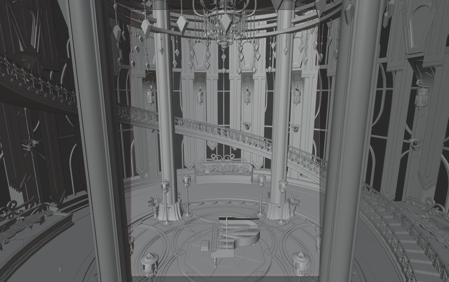 blenderScene of Starry Piano Hall 3D model_3