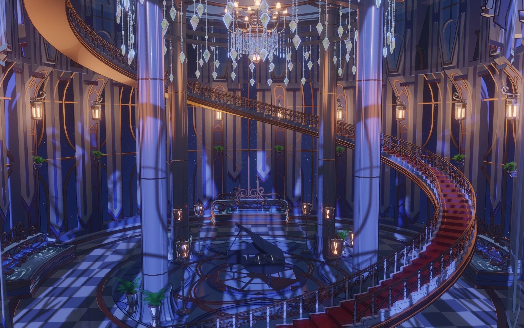 blenderScene of Starry Piano Hall 3D model_7