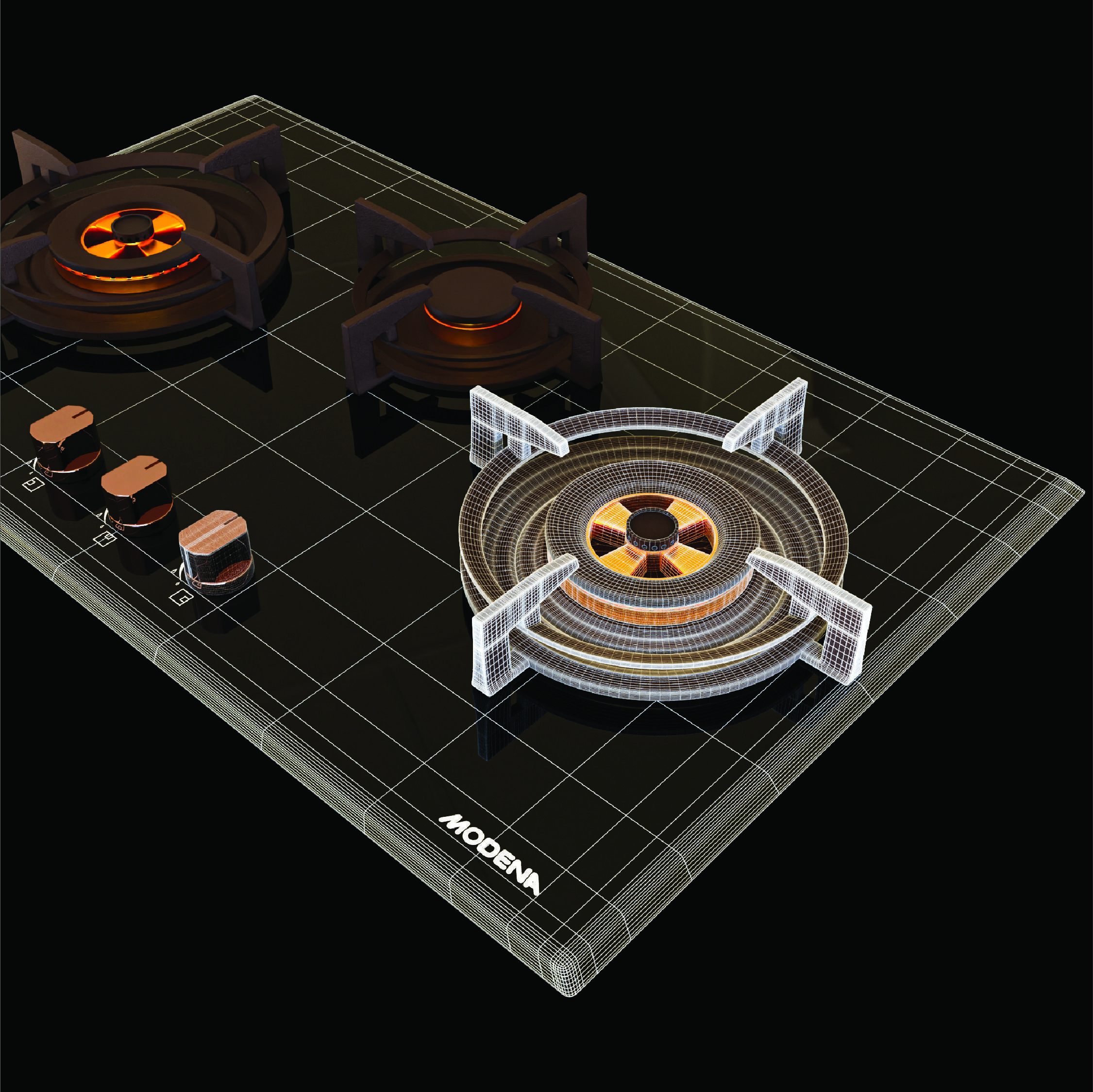 Modena Built In Gas Hob BH 2933 LL 3D model_4