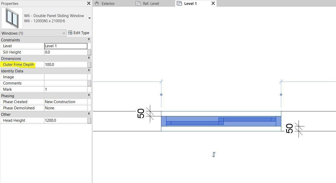Double Panel Sliding Window 3D model_2