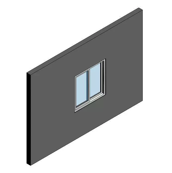Double Panel Sliding Window 3D model_0