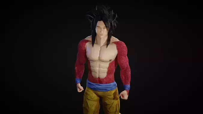 Goku Super Saiyan 4 Low-poly 3D model
