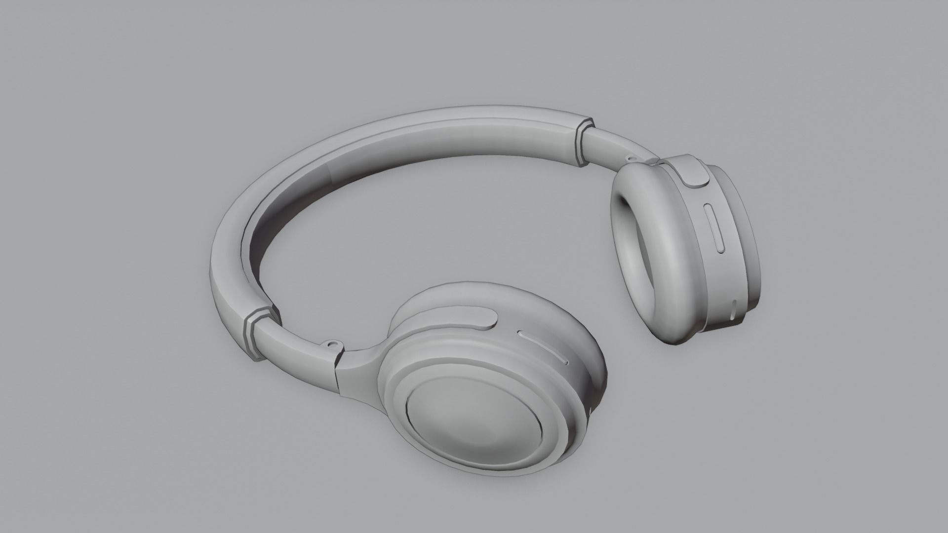 Headphones Low-poly 3D model_5