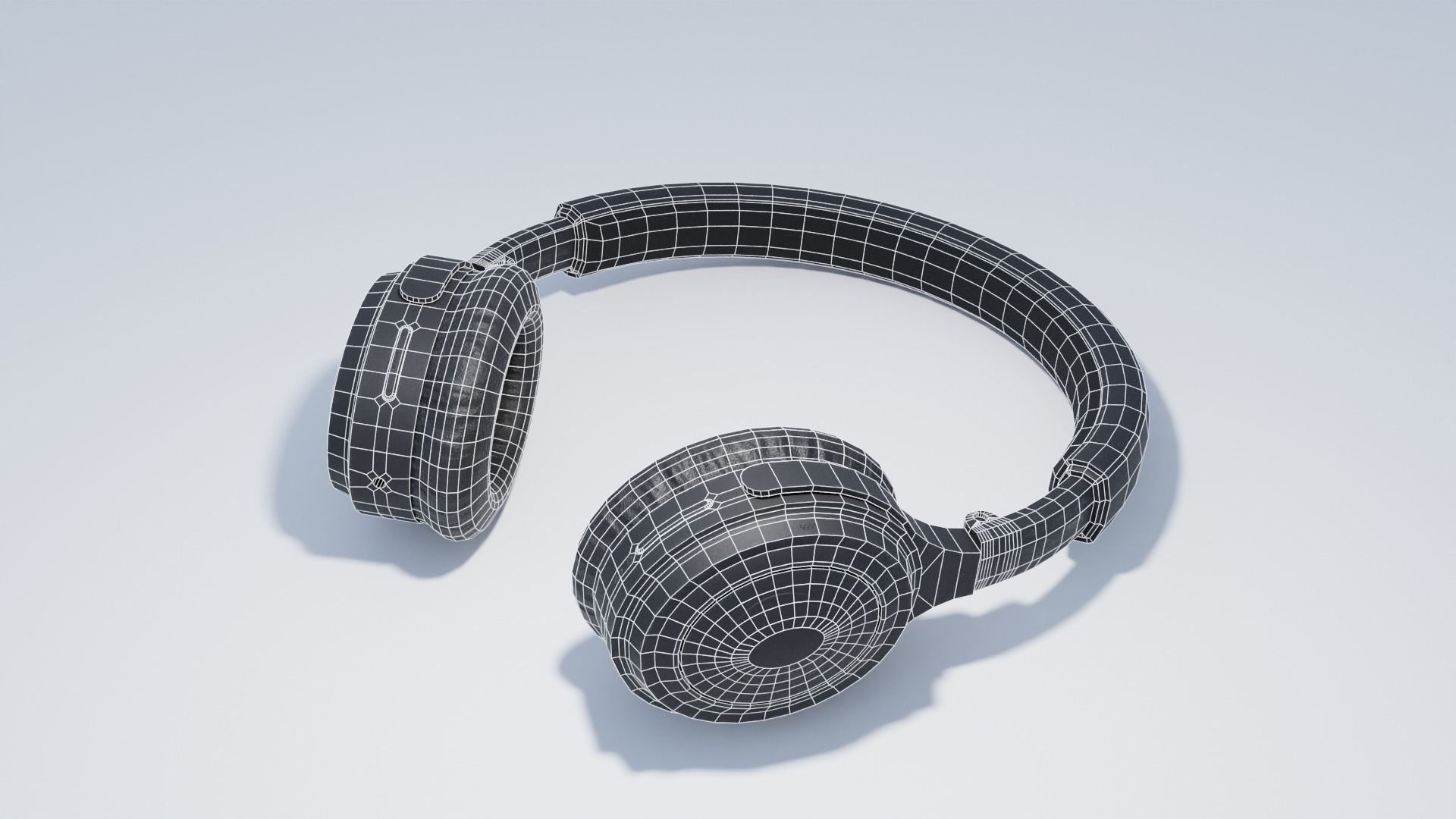 Headphones Low-poly 3D model_7