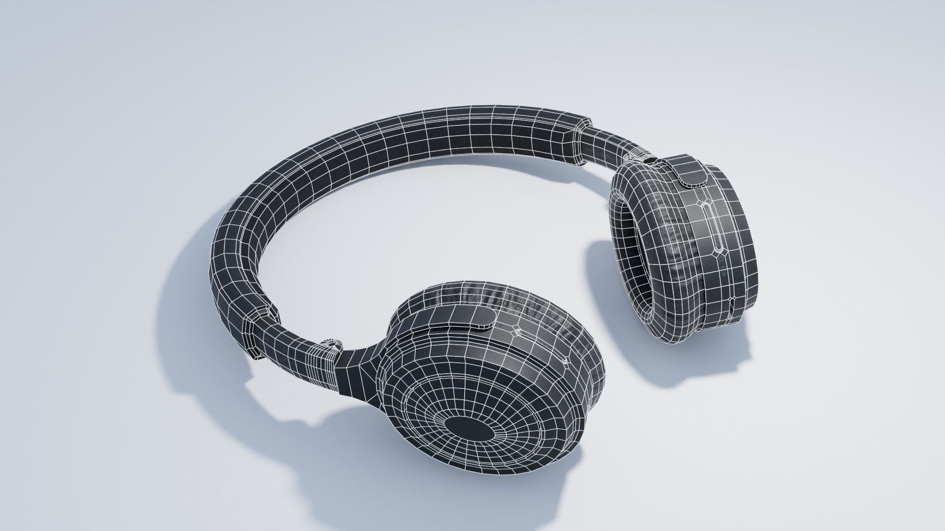 Headphones Low-poly 3D model_4