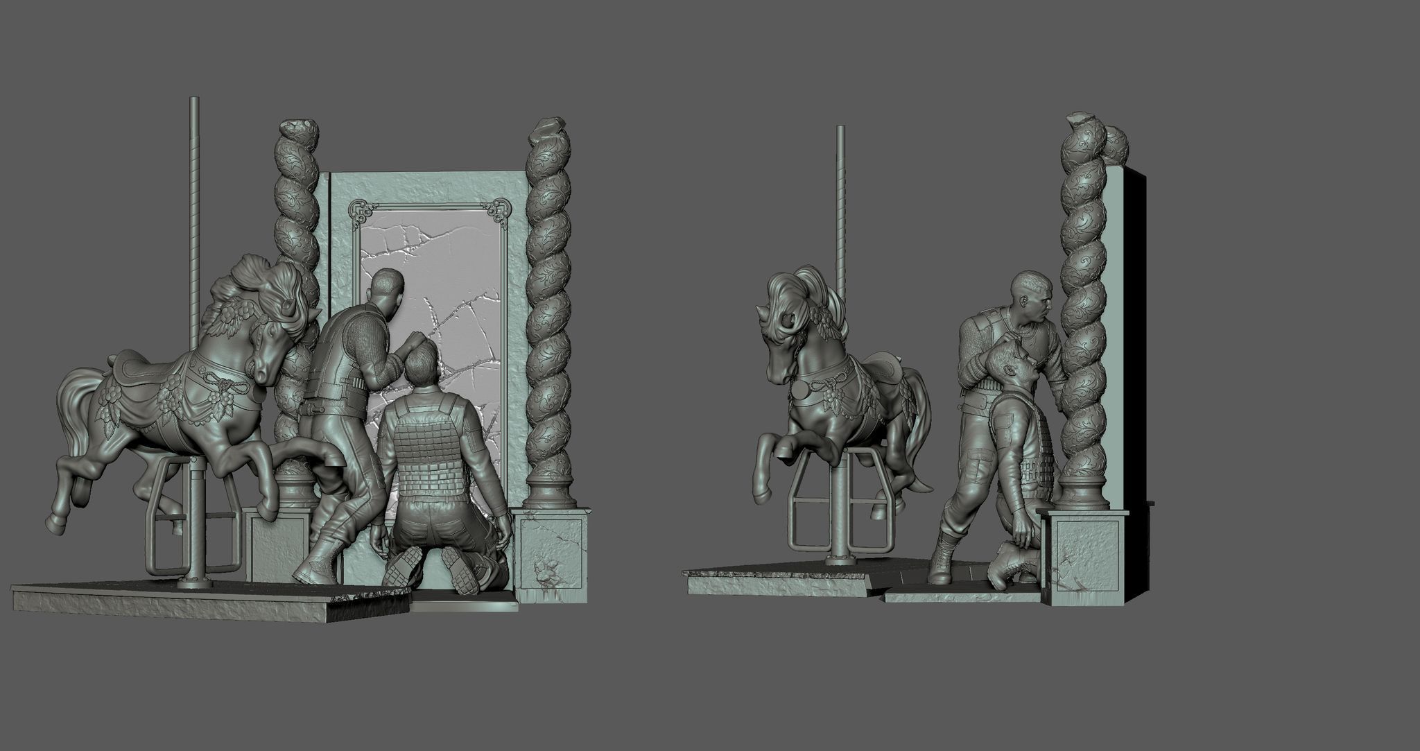 Punisher vs Russo Diorama 3D print model_7