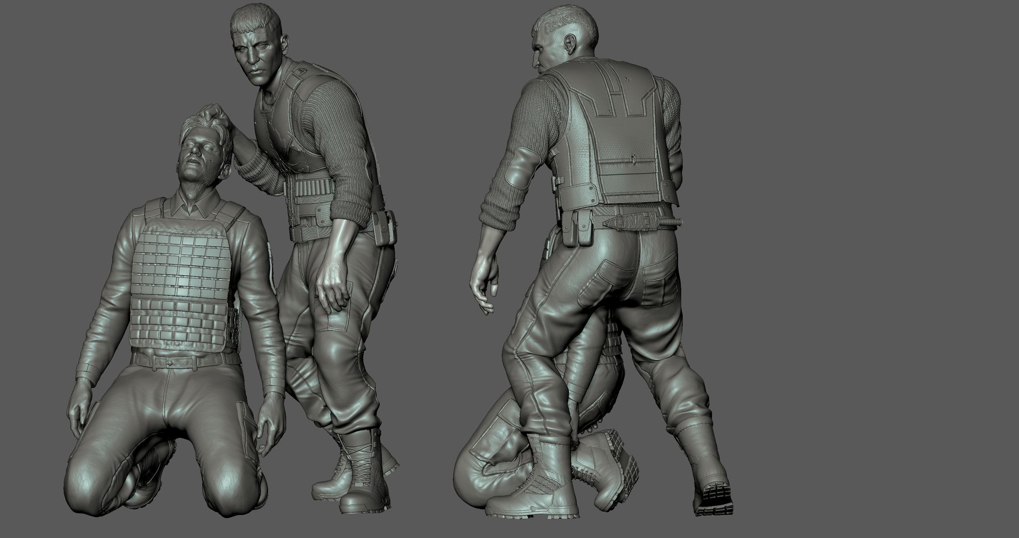 Punisher vs Russo Diorama 3D print model_10