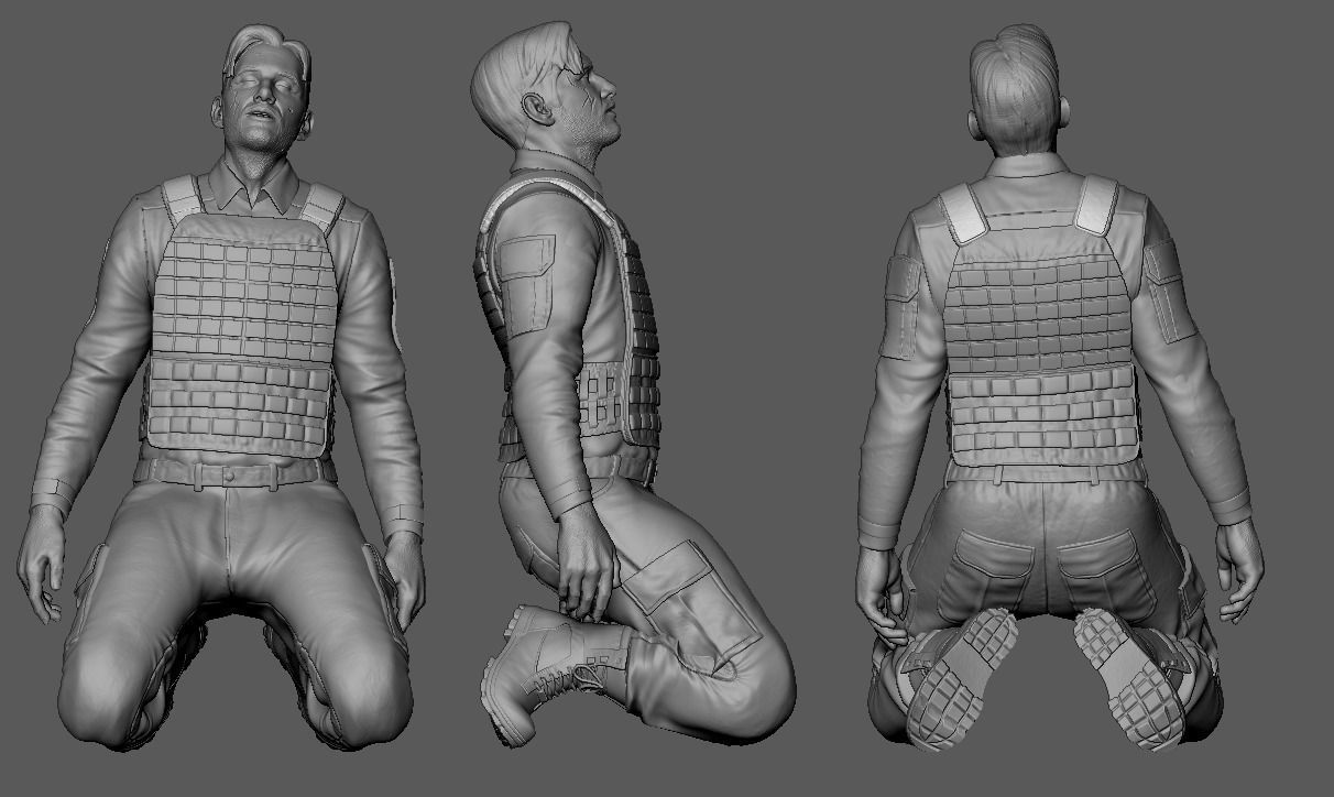 Punisher vs Russo Diorama 3D print model_8