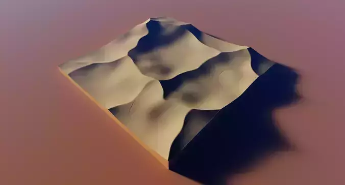 Desert Dunes Terrain Model A 3D model