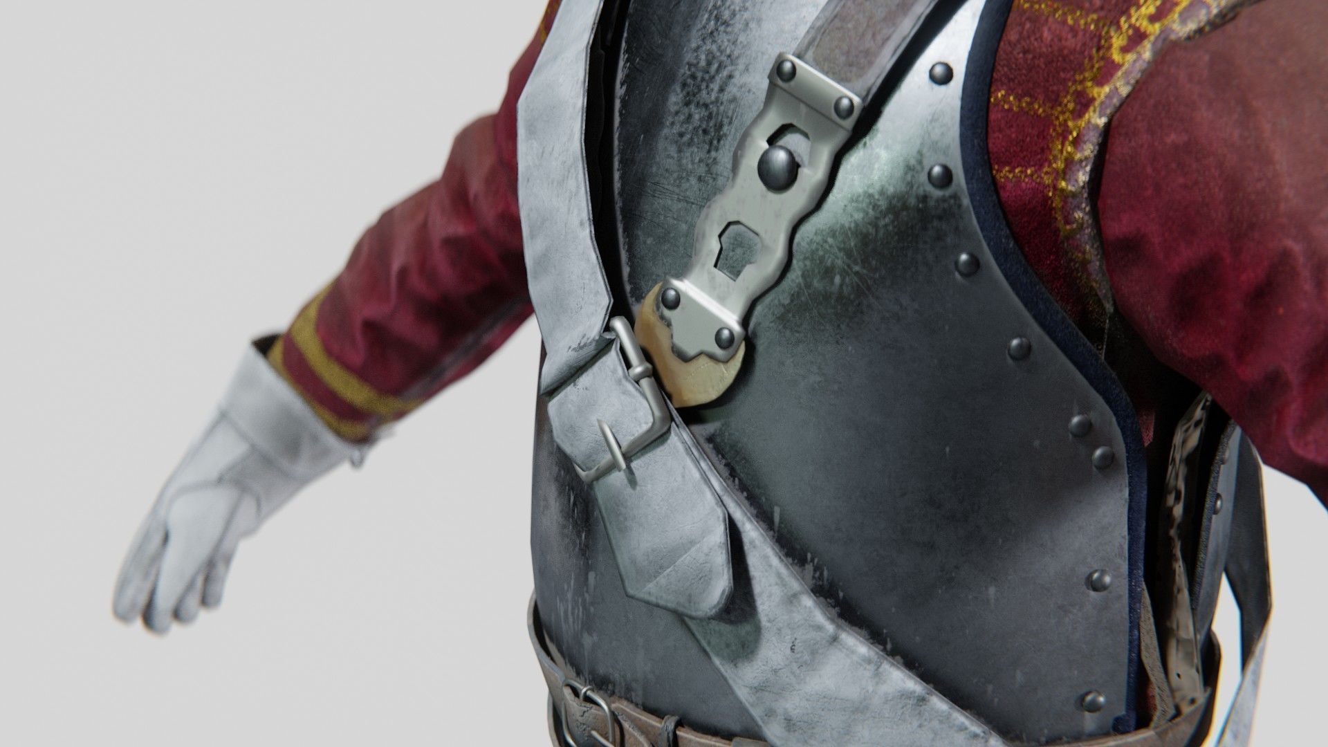 Soldier Napoleon Cavalry Cuirassier Rigged Low-poly 3D model_15