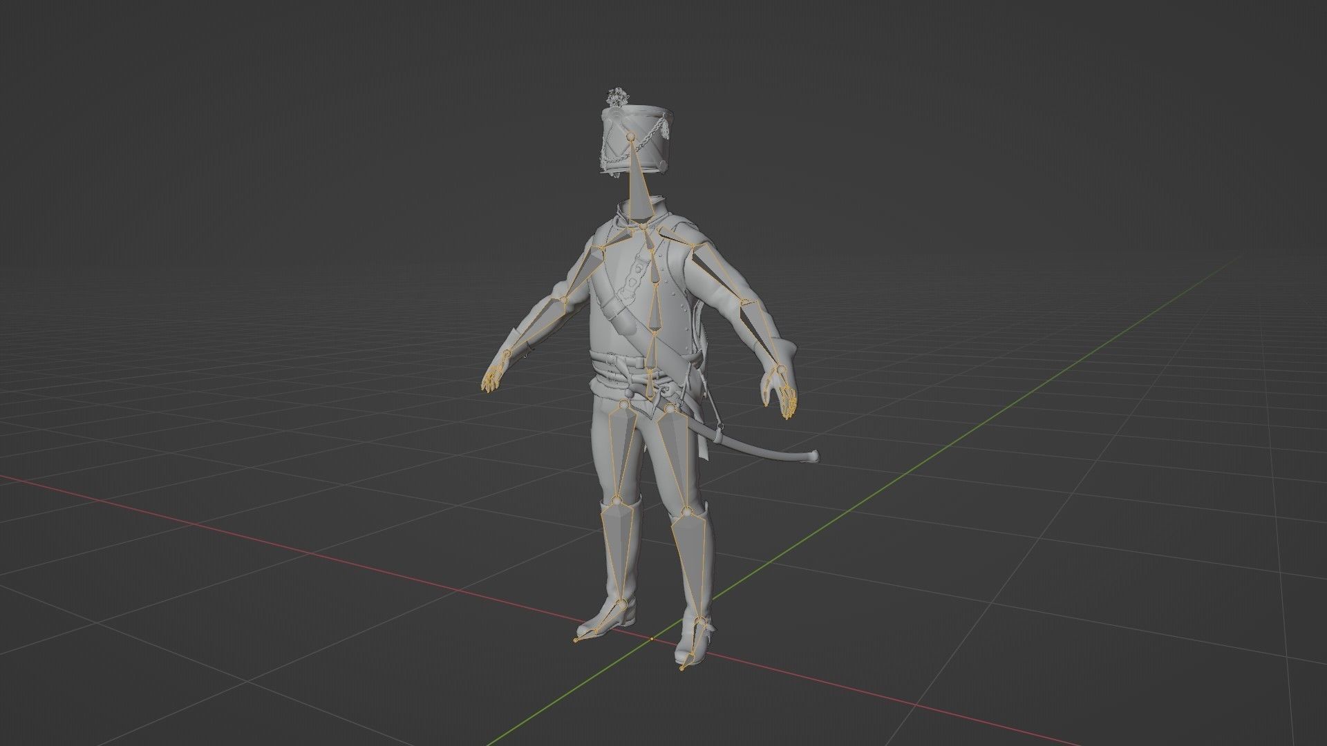 Soldier Napoleon Cavalry Cuirassier Rigged Low-poly 3D model_17