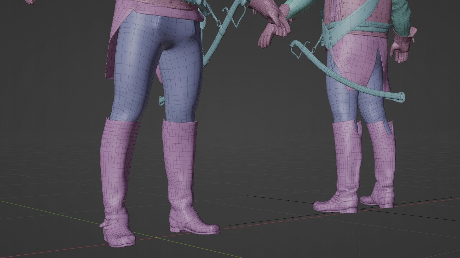 Soldier Napoleon Cavalry Cuirassier Rigged Low-poly 3D model_27
