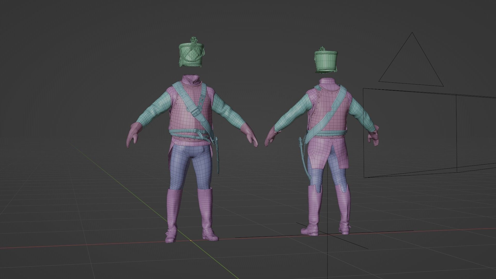 Soldier Napoleon Cavalry Cuirassier Rigged Low-poly 3D model_21