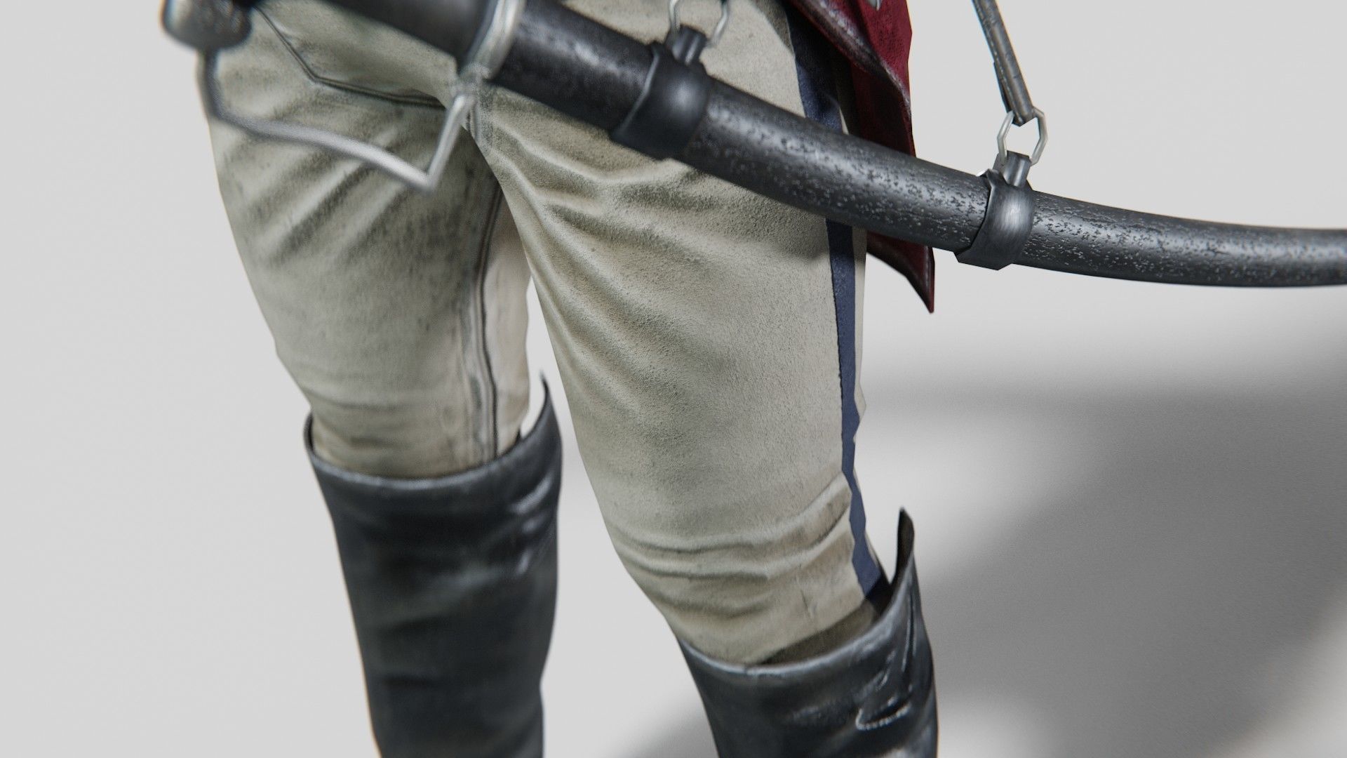 Soldier Napoleon Cavalry Cuirassier Rigged Low-poly 3D model_12