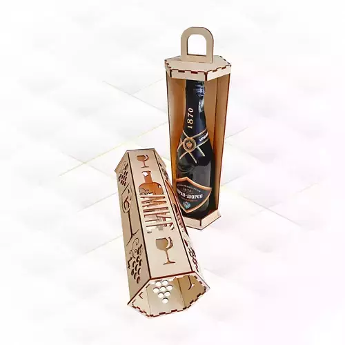 Wine box holder cut file for laser machines 3D print model