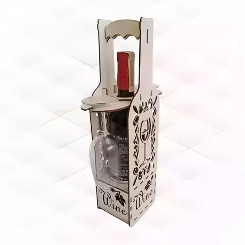 Wine box for two ready laser cut file