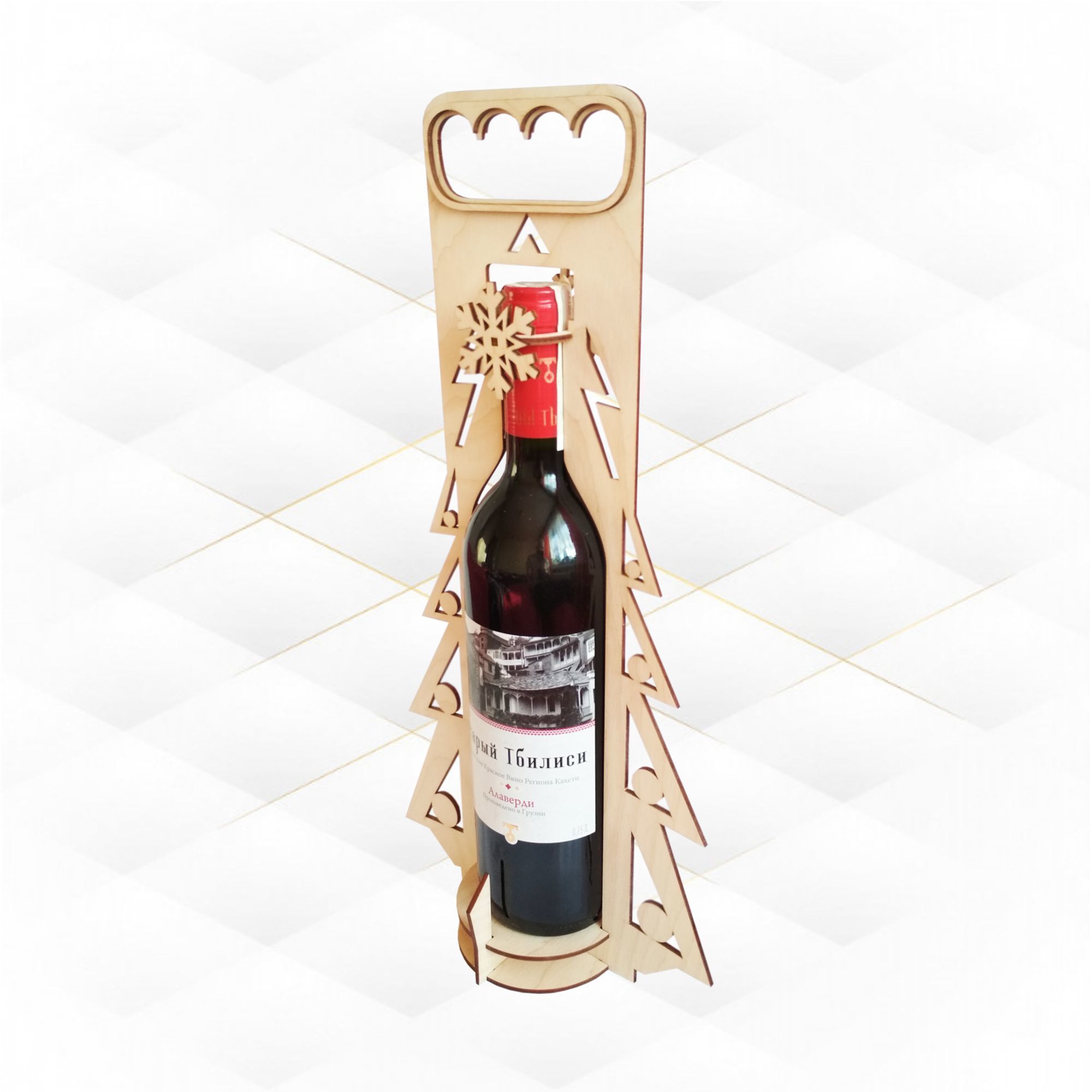 Wine box Christmas digital model for laser cut 3D print model_4
