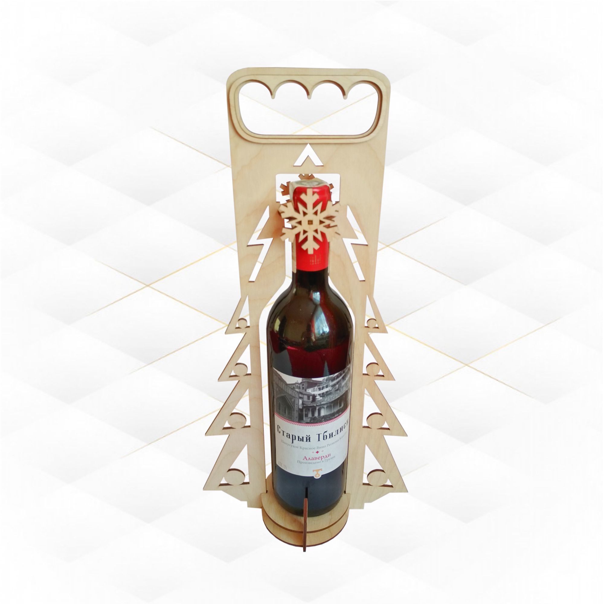 Wine box Christmas digital model for laser cut 3D print model_1