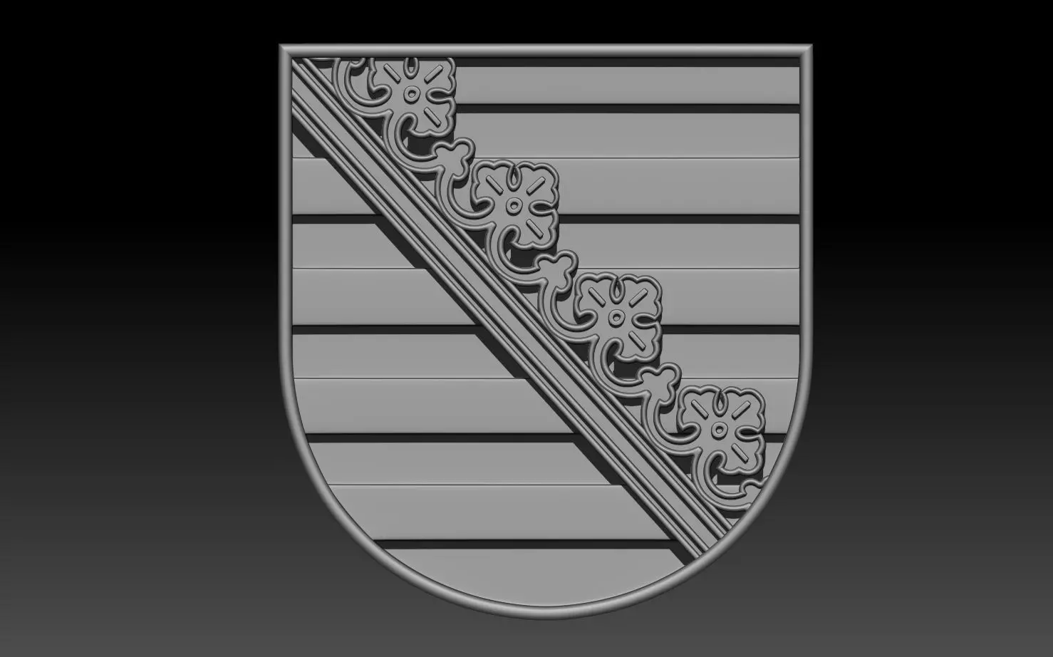 Coat of Arms SAXONY 3D print model 3D print model_0