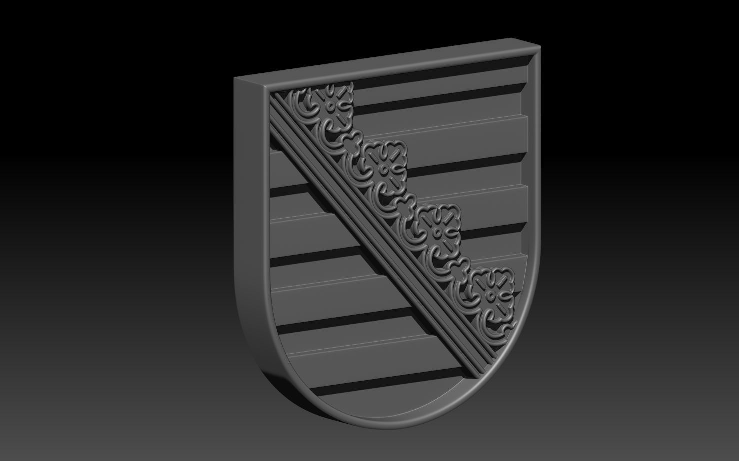 Coat of Arms SAXONY 3D print model 3D print model_1