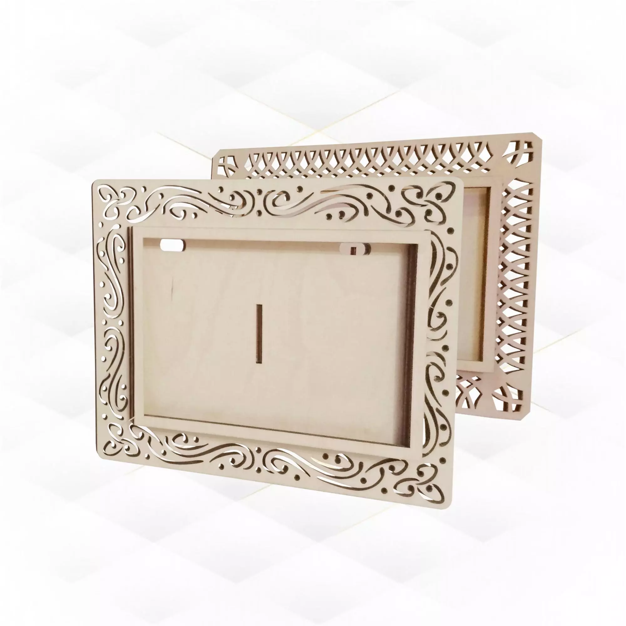Picture Frame 2 pattern laser cut design 3D print model