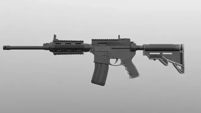 4K textures Carbine M4A1 Low-poly 3D model