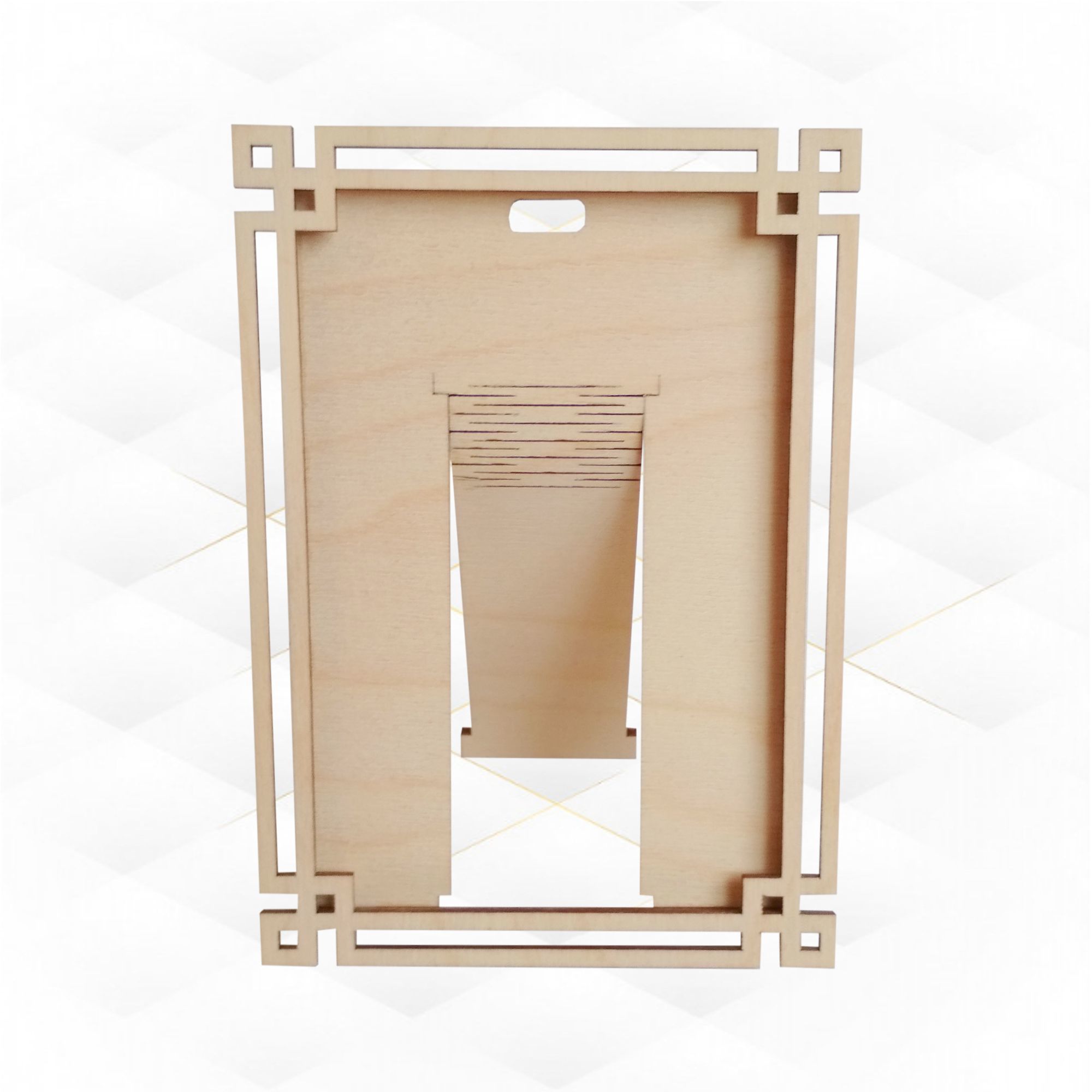 Picture frame two pattern laser cutting vector design 3D print model_3