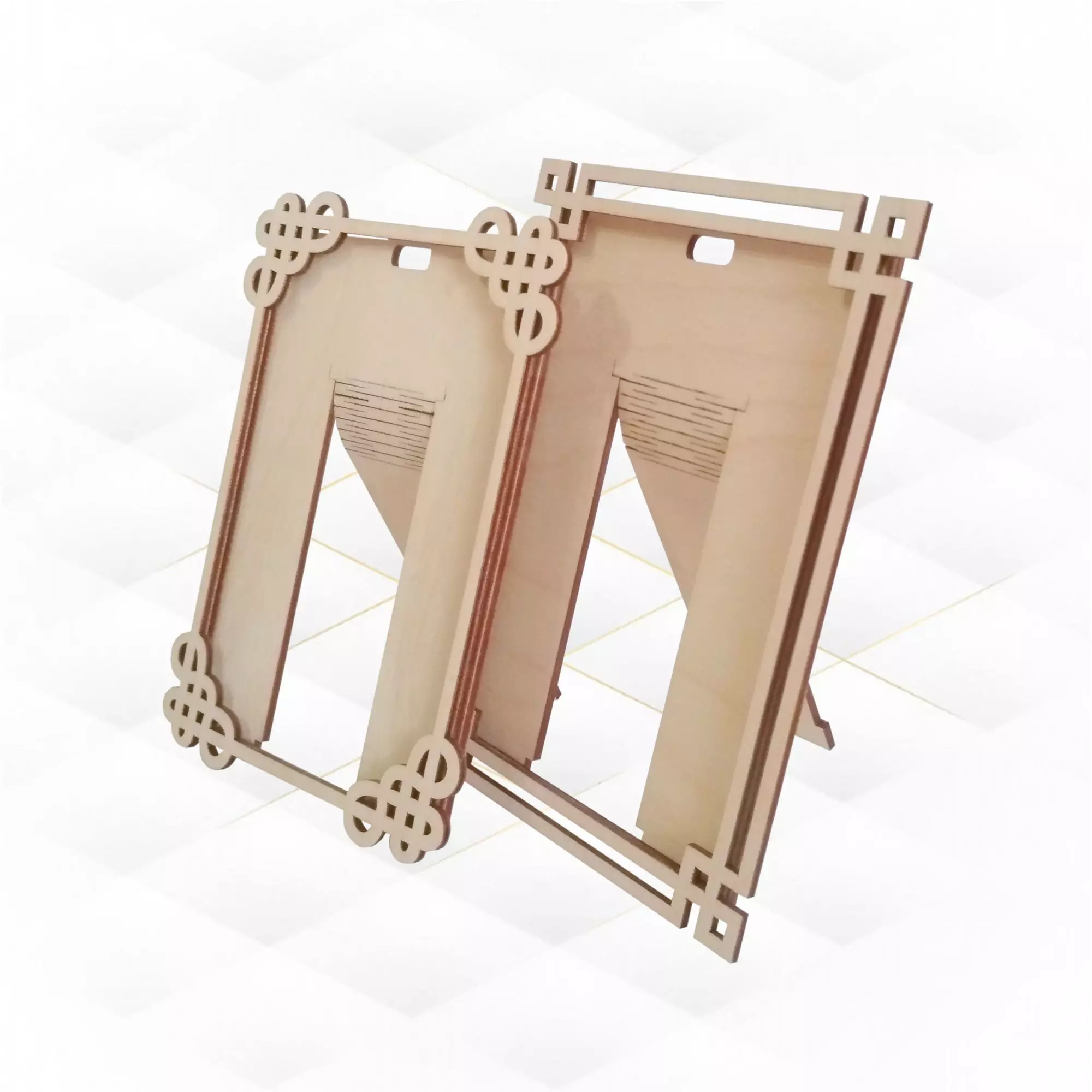 Picture frame two pattern laser cutting vector design 3D print model_0