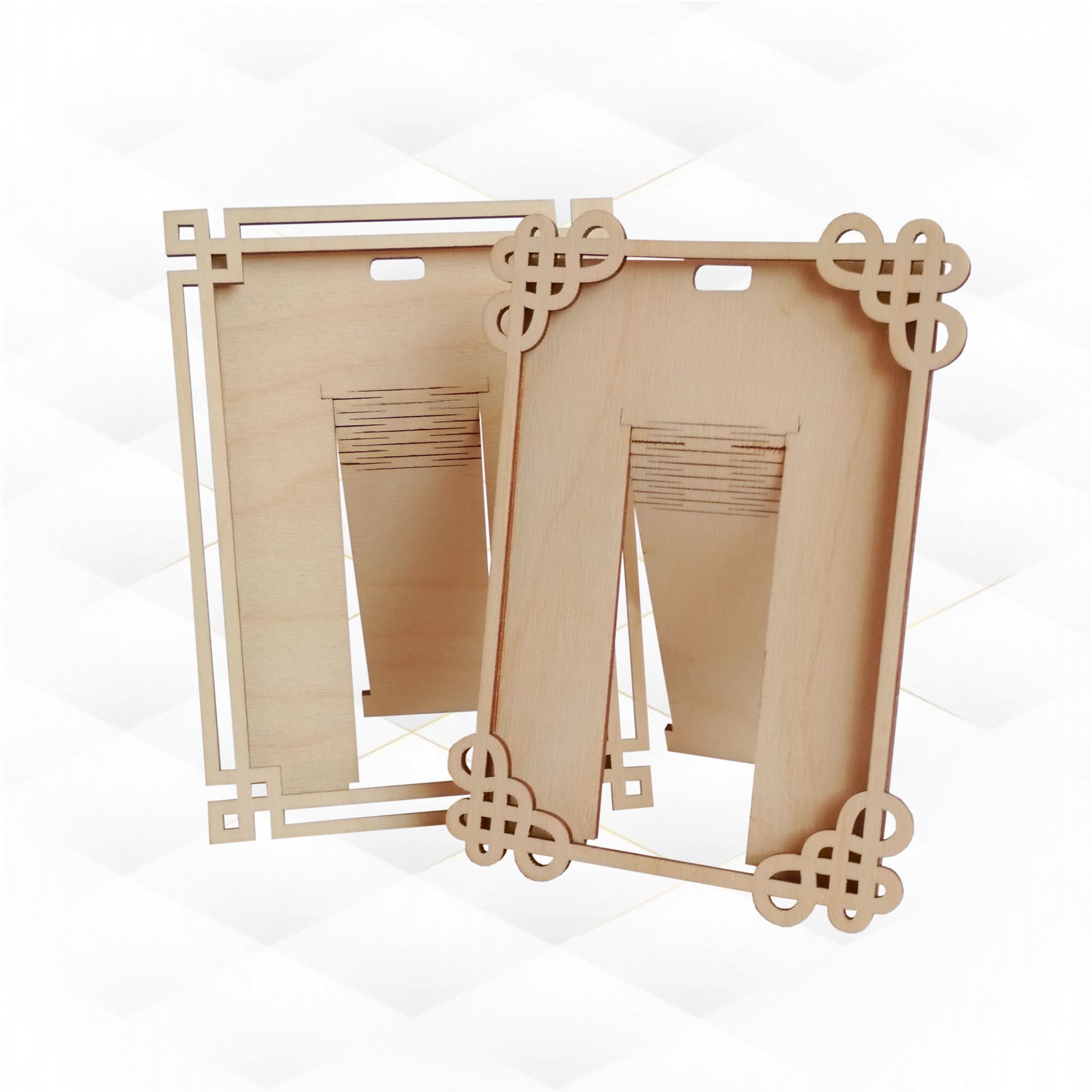 Picture frame two pattern laser cutting vector design 3D print model_1