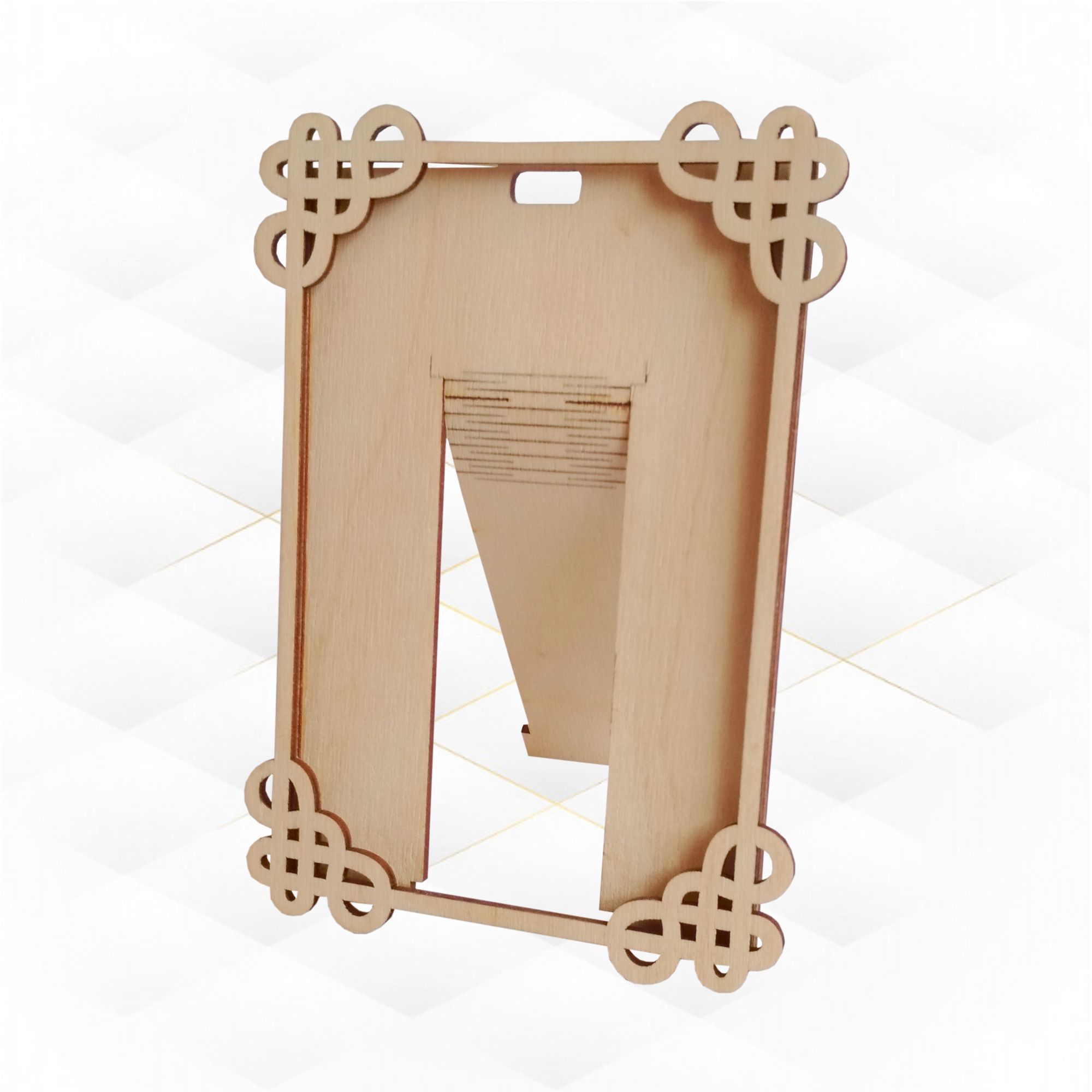 Picture frame two pattern laser cutting vector design 3D print model_4