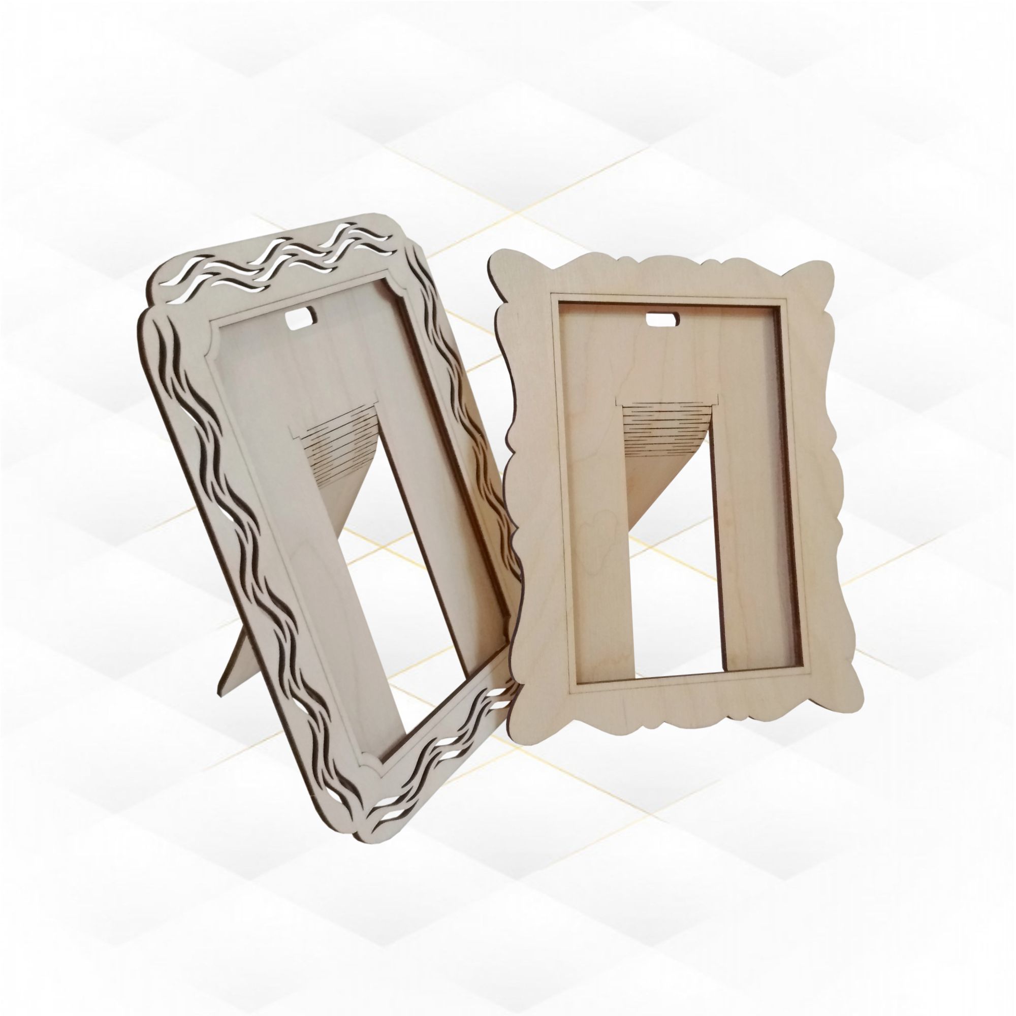 Photo Frame 2 design laser cutting plan 3D print model_5