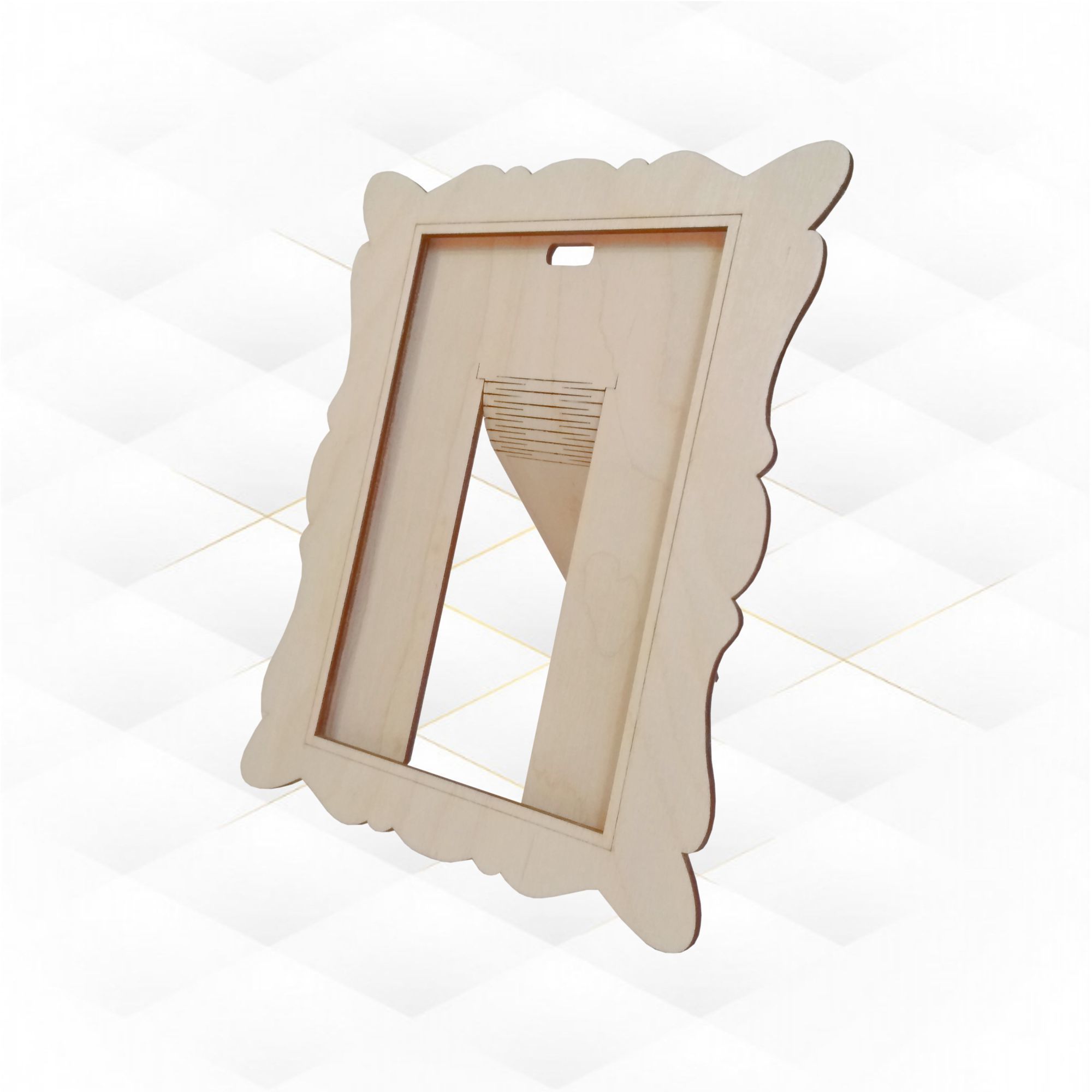 Photo Frame 2 design laser cutting plan 3D print model_3