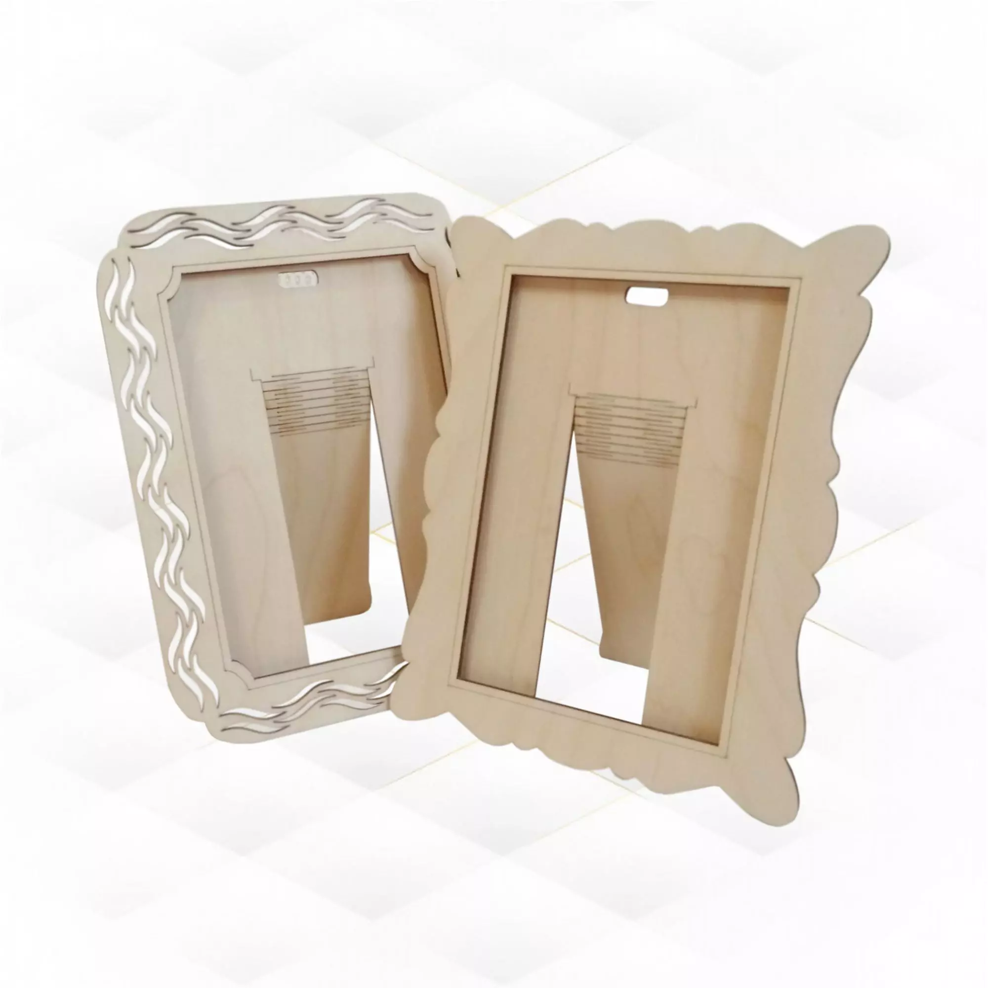 Photo Frame 2 design laser cutting plan 3D print model_0