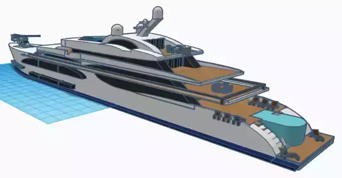  Mega Yacht 3D print model