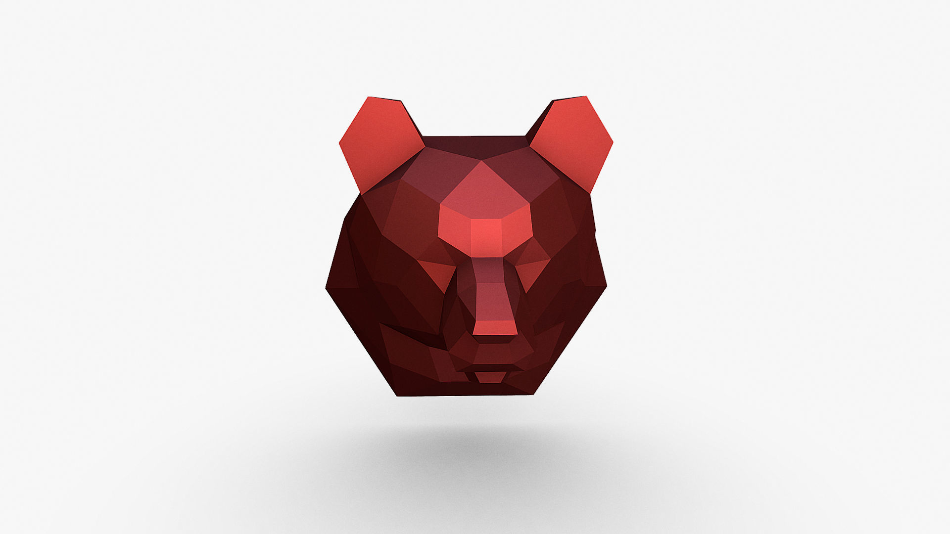Bear head 3D print model_11
